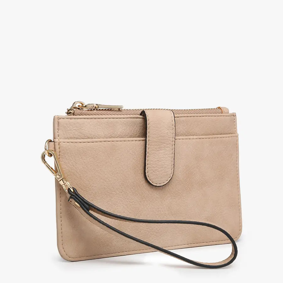 The Valerie Vegan Leather Wallet Clutch - Camel