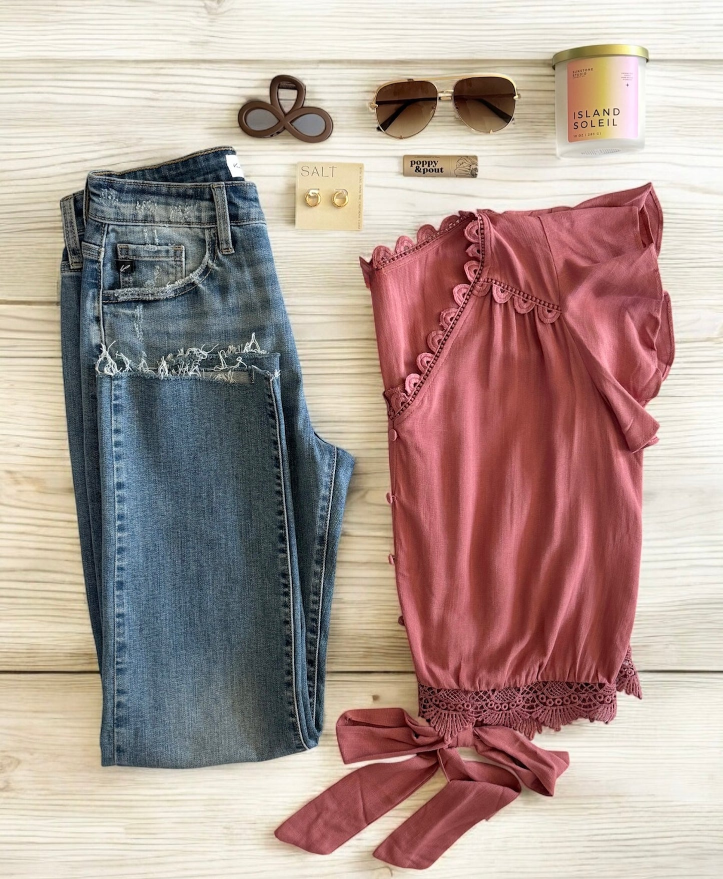 Olivia Back Tie Short Sleeve Crop Top - Mauve