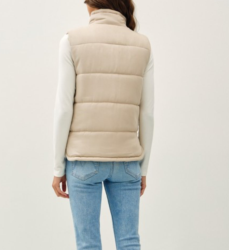 Cozy Beige Puffer Vest