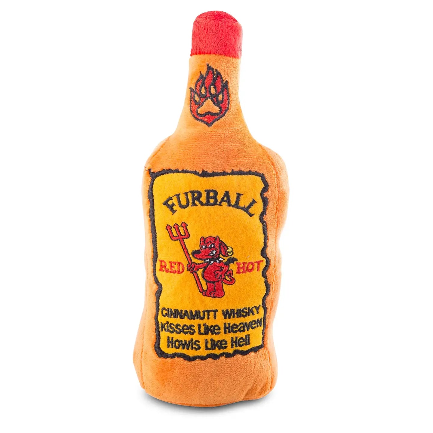 Furball Dog Toy – Plush Squeaky Whiskey Bottle Toy