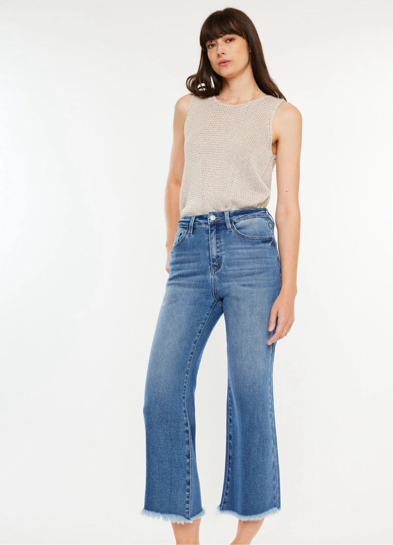 Melanie High Rise Crop Flare Jean