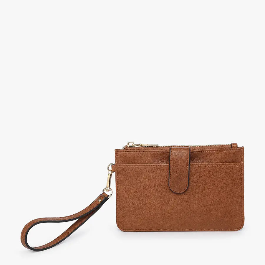 The Valerie Vegan Leather Wallet Clutch - Camel