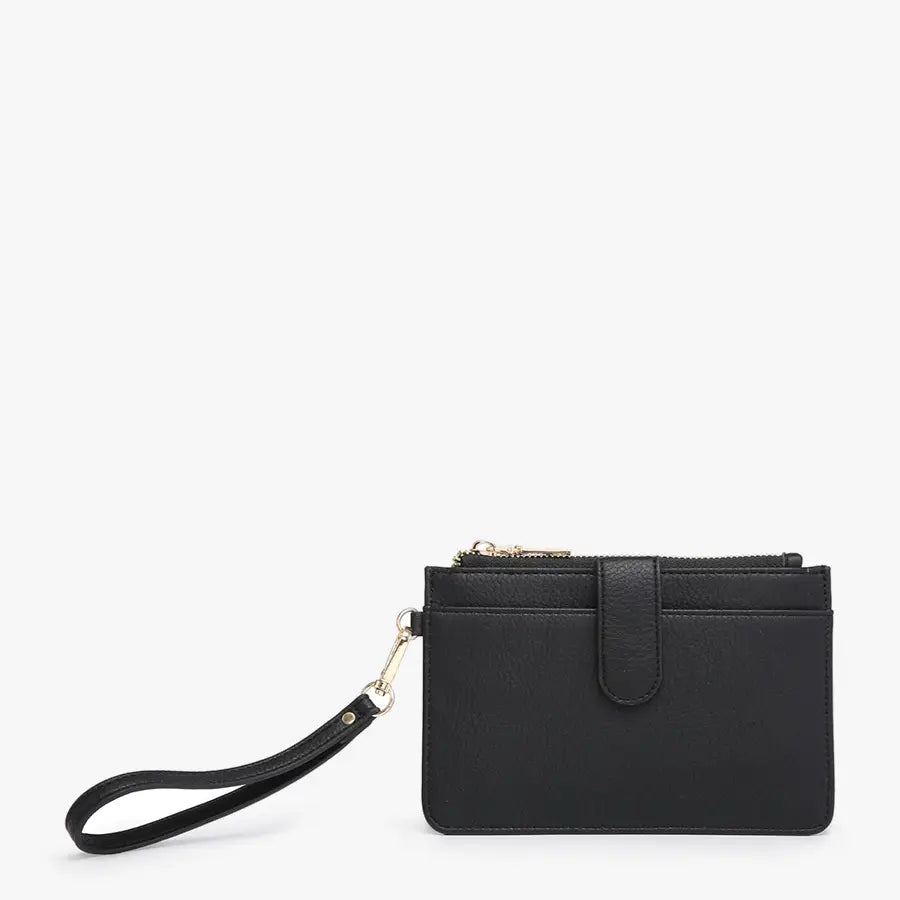 The Valerie Vegan Leather Wallet Clutch - Black