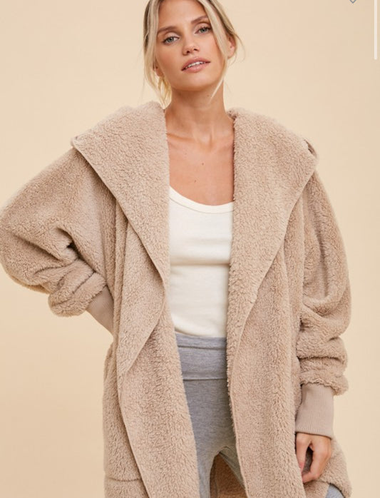 Cozy Cloud Hooded Teddy Jacket