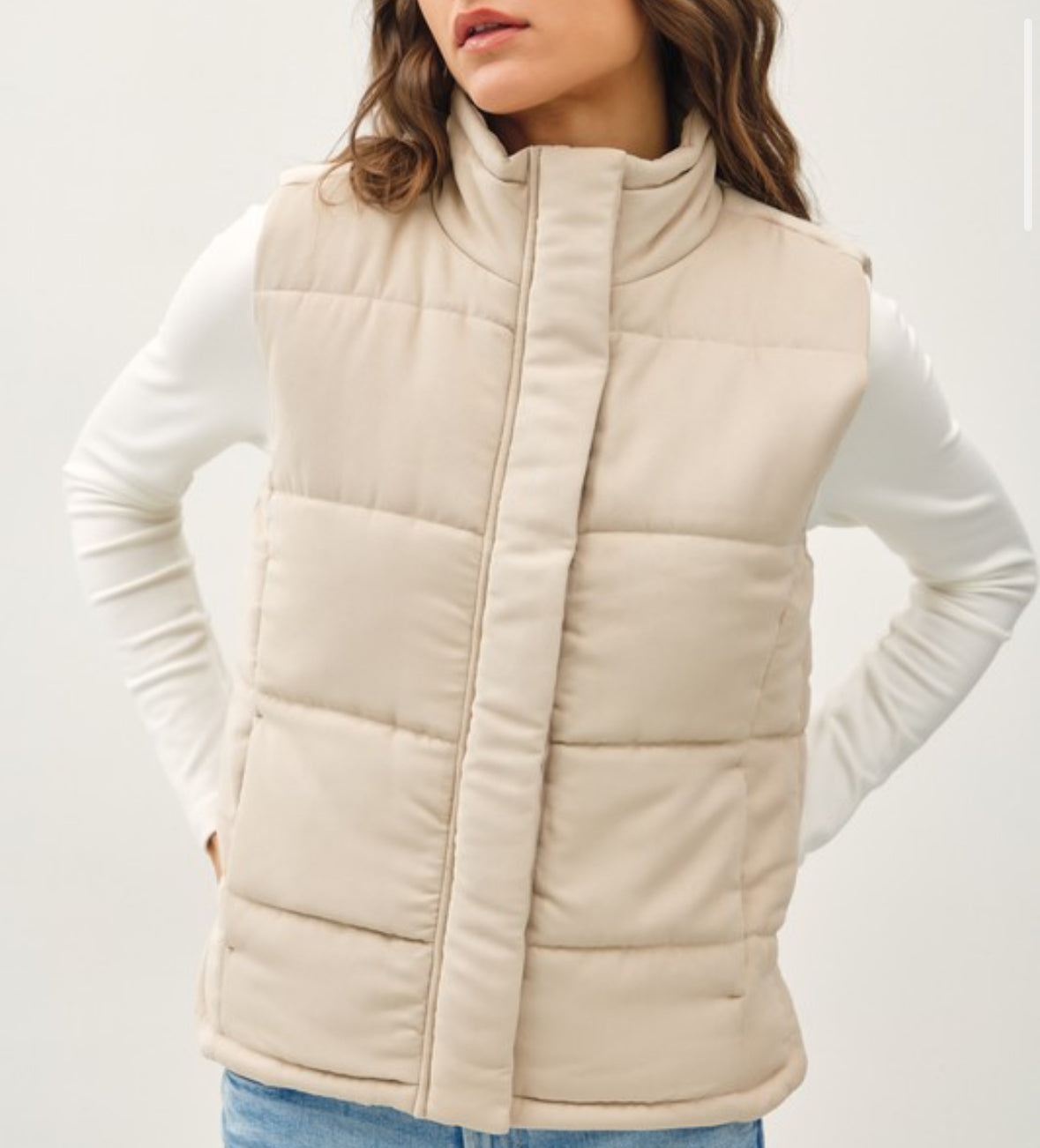 Cozy Beige Puffer Vest