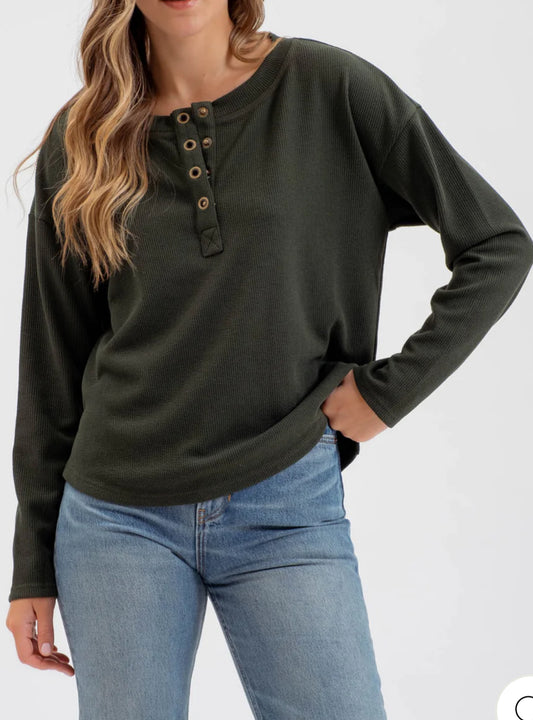 Cypress Henley Knit Top