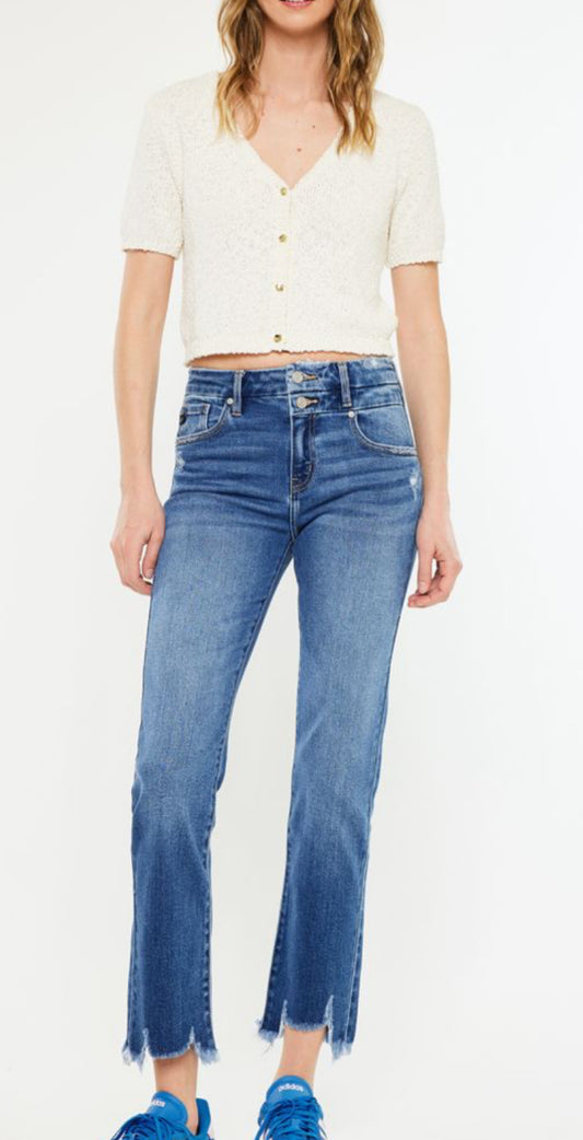 High Rise Slim Straight Jeans