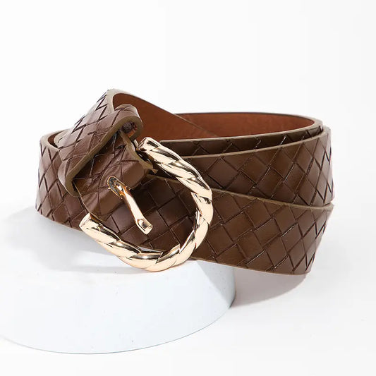 Cross Texture Faux Leather Belt