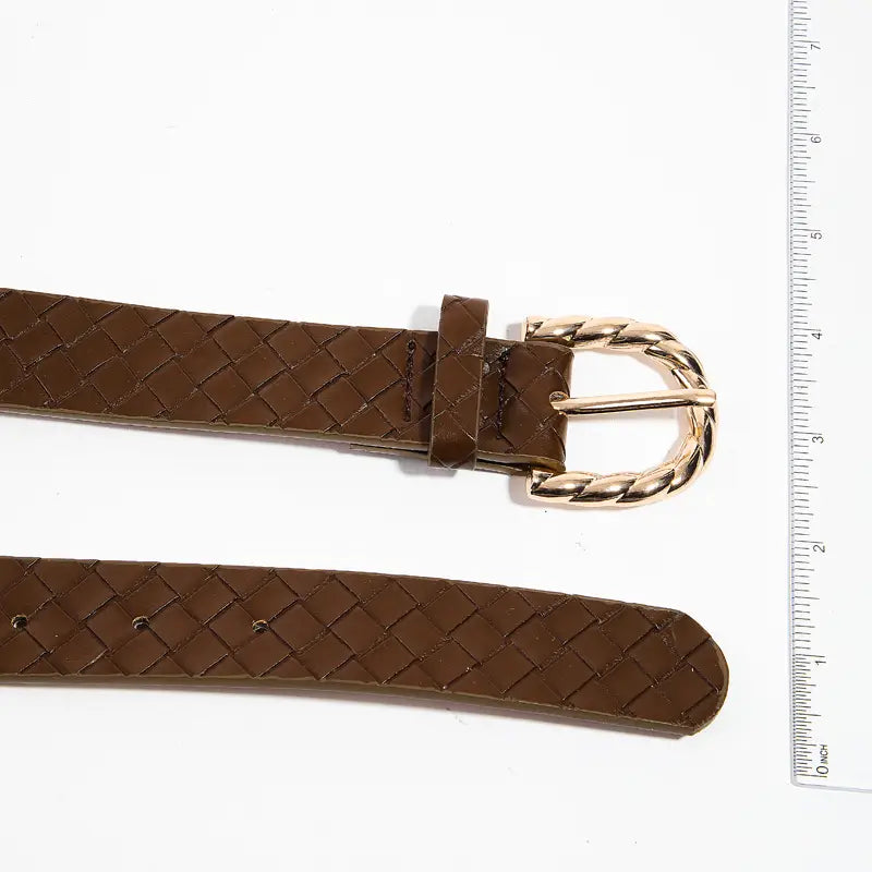 Cross Texture Faux Leather Belt
