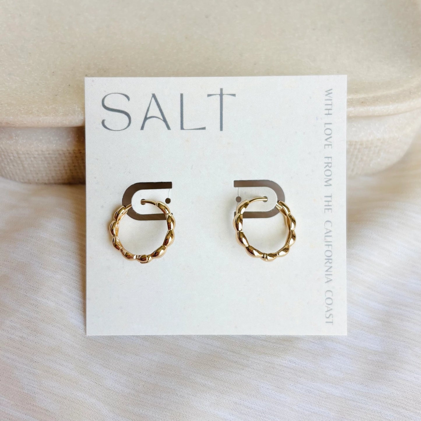 SALT. Wavy Hoop Earrings | 18k Gold