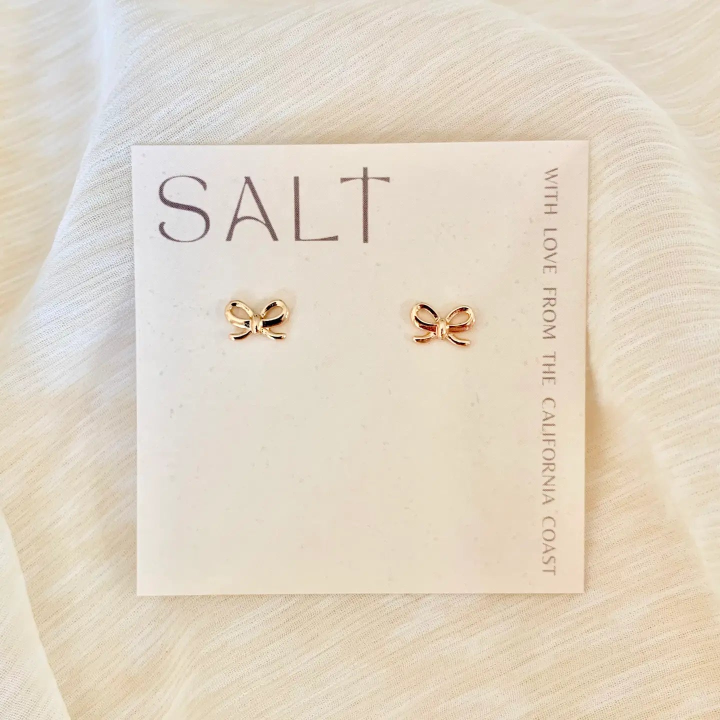 SALT. Bow Studs | 18k Gold | Dainty Stud Earrings