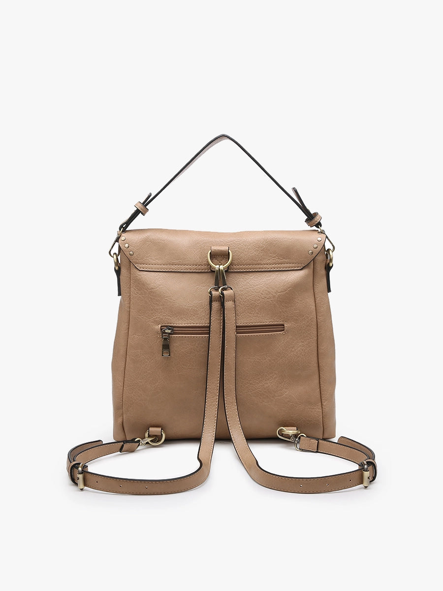 Emma Black Vegan Leather Studded Backpack