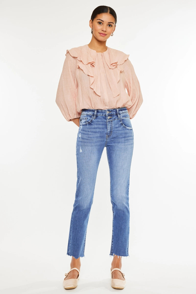 Courtney High Rise Slim Straight Jeans